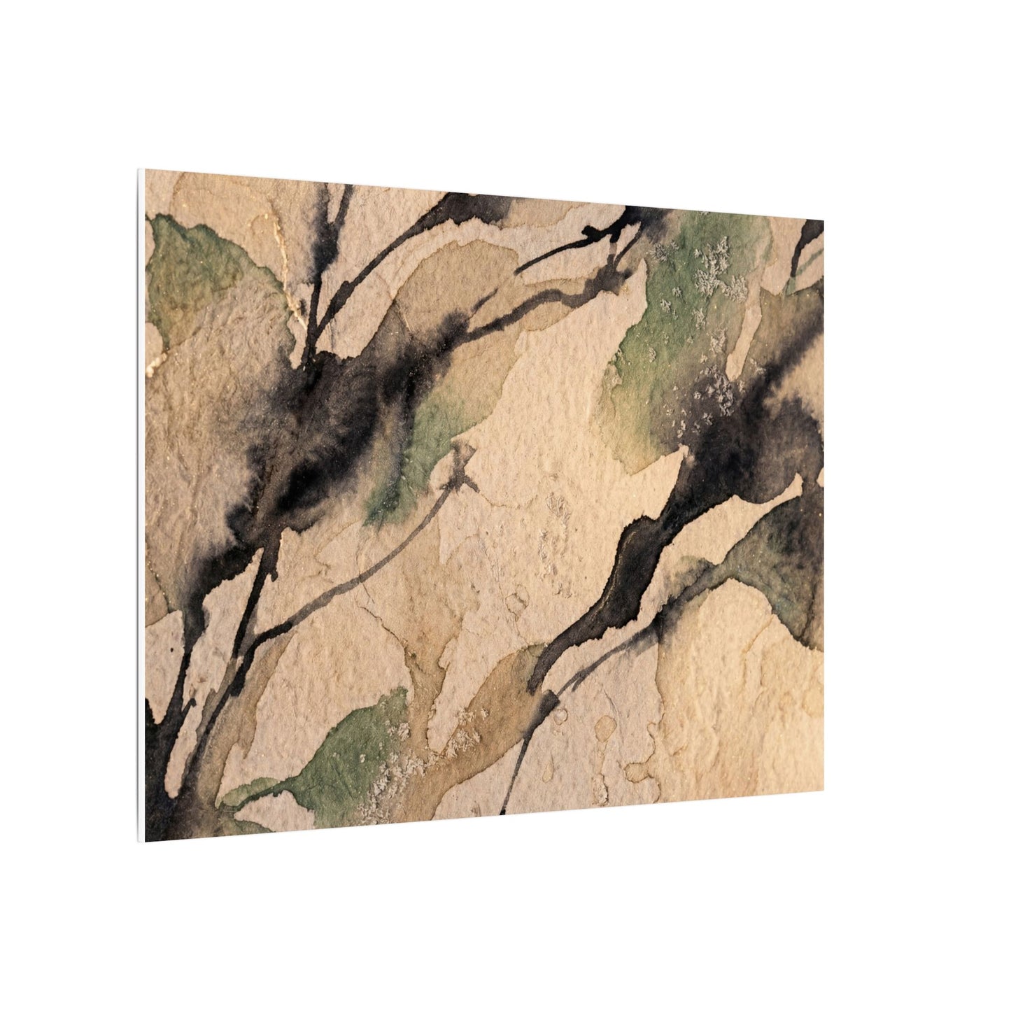 Japandi Shadow Play in Golden Hour | Watercolor Canvas Art