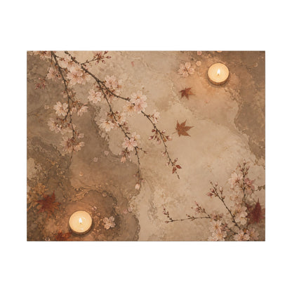 Cherry Blossom Canvas Art | Autumn Japandi Japanese Pattern Art