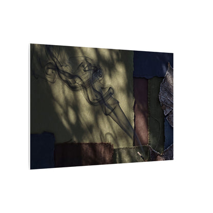 Ma Incense Smoke Canvas Art - Dark Japandi Dark Texture