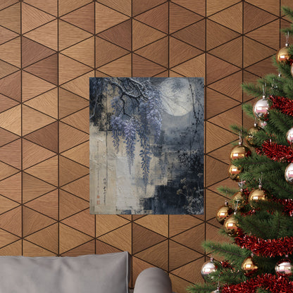 Moonlight Wisteria Wall Art Print - Japandi Seijaku