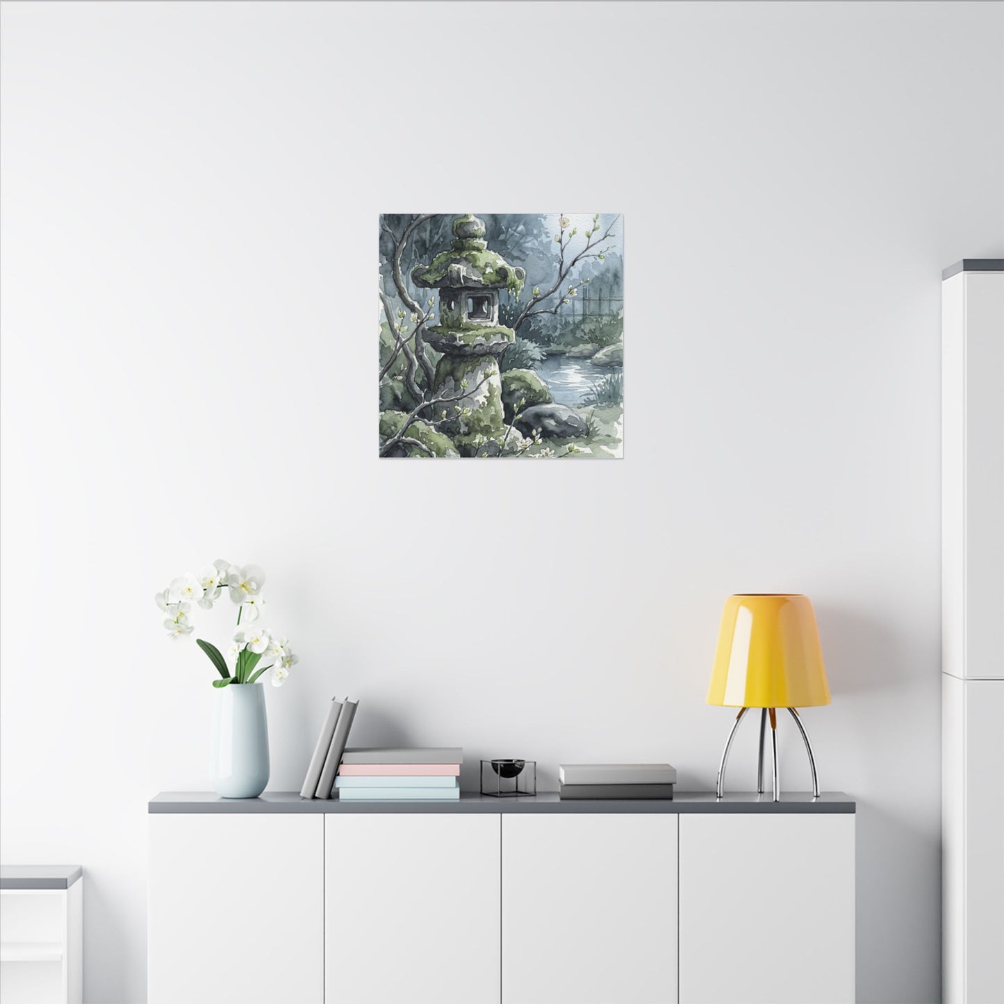 Moonlight Stone Lantern Canvas Art - Japandi Seijaku