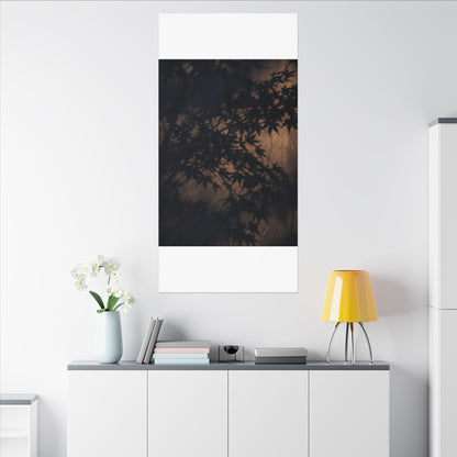 Shadow Play Autumn Canvas Art | Dark Japandi Atmospheric Design