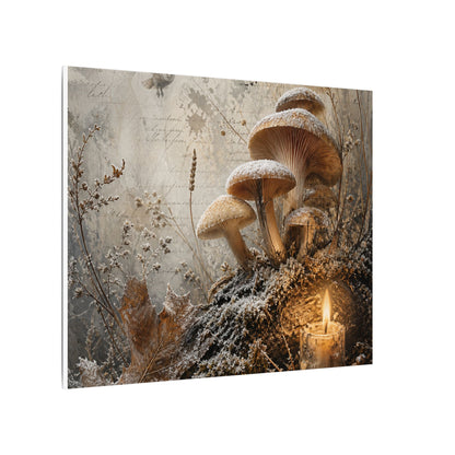 Wild Mushrooms Texture Canvas Art | Elegant Japandi Art