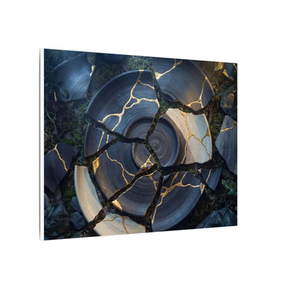 Resilient Broken Pottery Canvas Art - Gold Vein Kintsugi