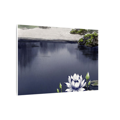 Lotus Flower Karesansui Canvas Art | Tranquil Zen Art