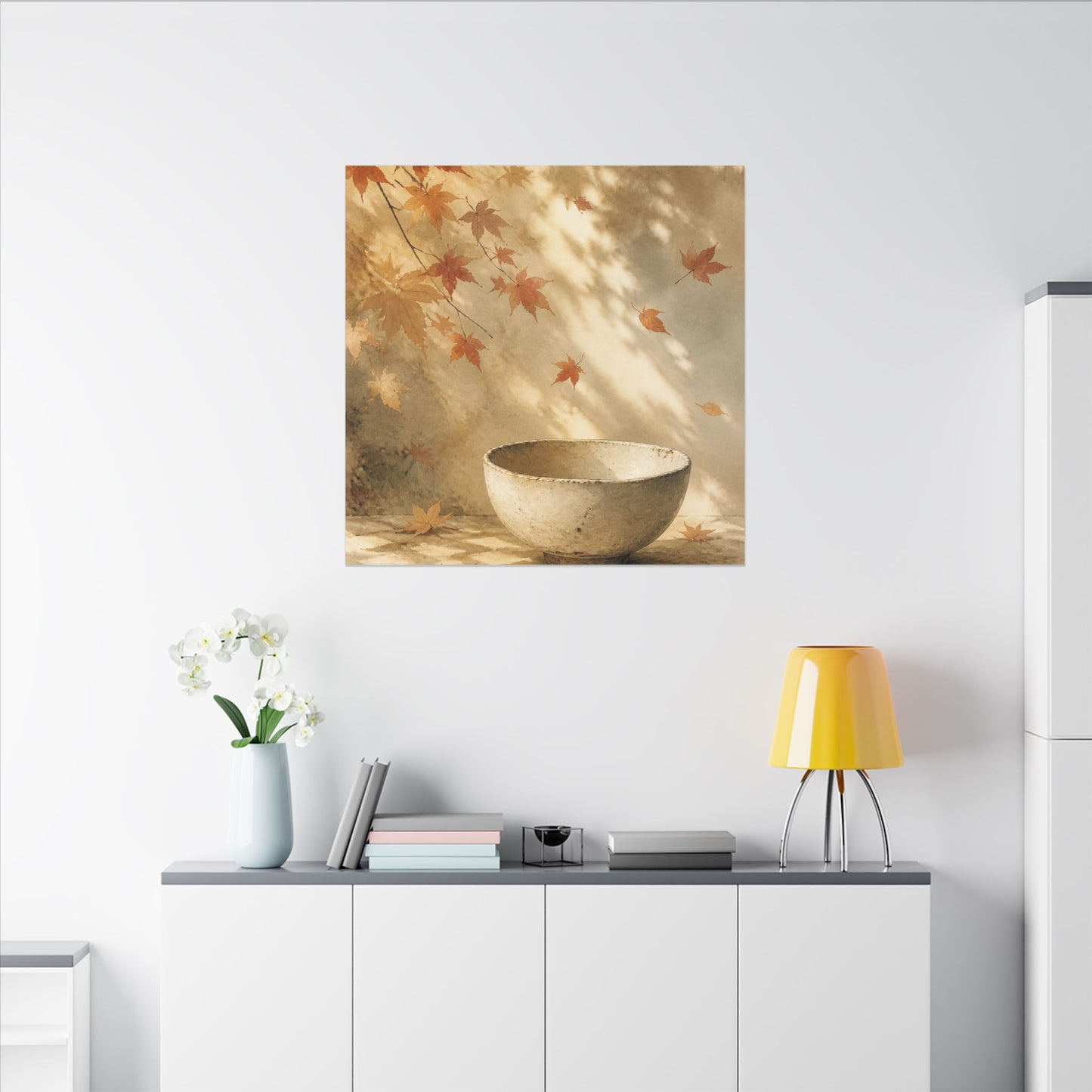 Japandi Ceramic Bowl in Dappled | Watercolor Canvas Art