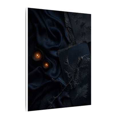 Candlelight Silk Drape Canvas Art - Dark Japandi Kanso