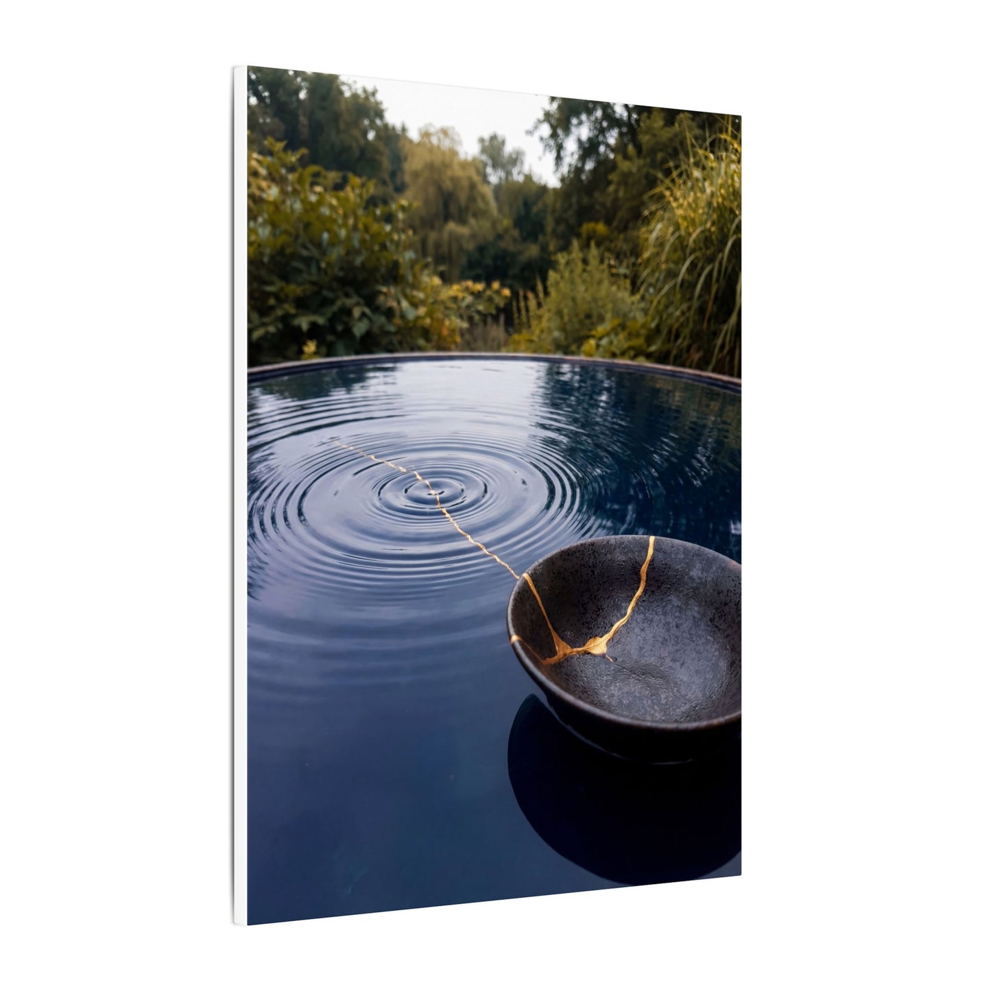 Kintsugi Water Ripple in Overcast | Broken Beauty Canvas Art