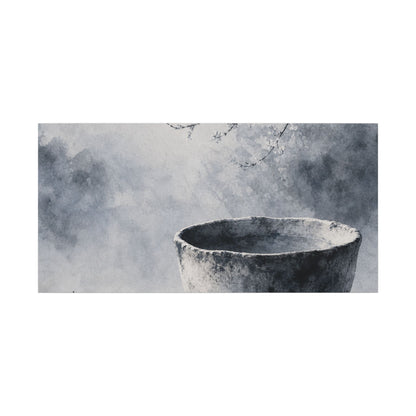 Seijaku Ceramic Bowl Canvas Art - Zen Sumi E