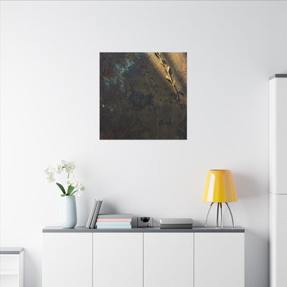 Golden Hour Rust Patina Canvas Art - Dark Japandi Ma