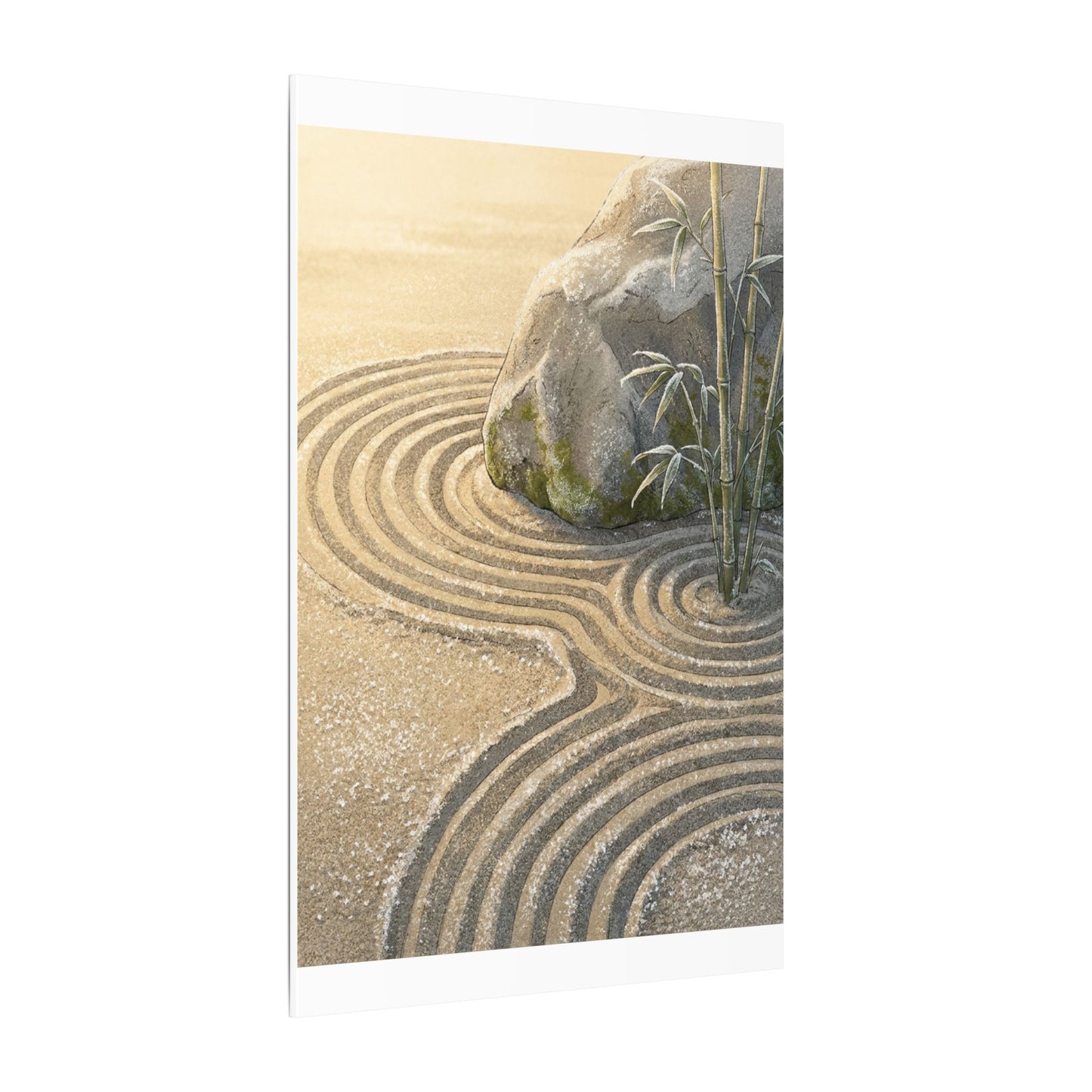 Rock Garden Winter Canvas Art | Zen Peaceful Design