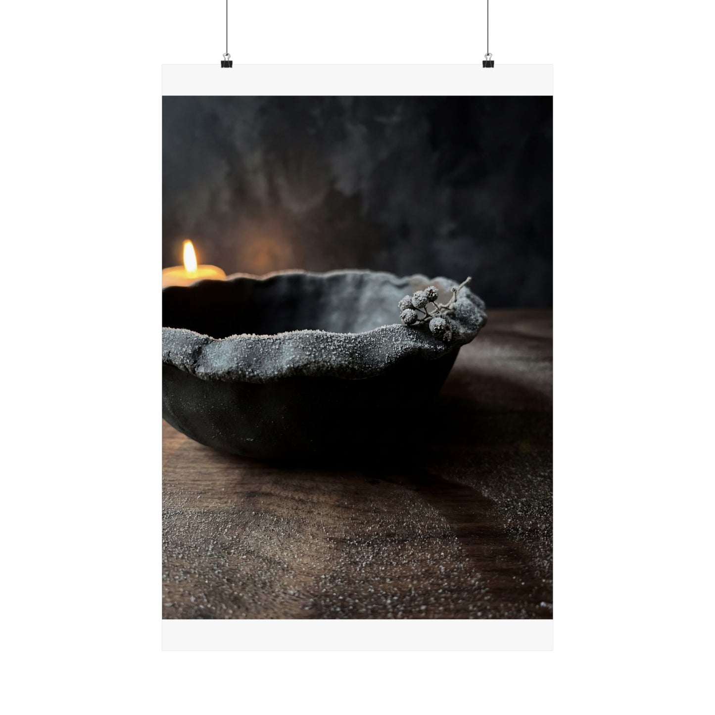 Luxurious Ceramic Bowl Wall Art Print - Shadow Zen Dark Japandi Art Print