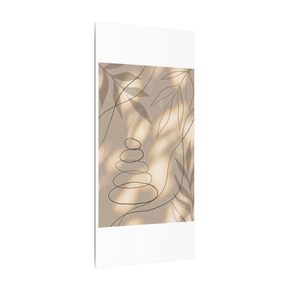 River Stones Minimal Line Canvas Art | Earthy Japandi Art