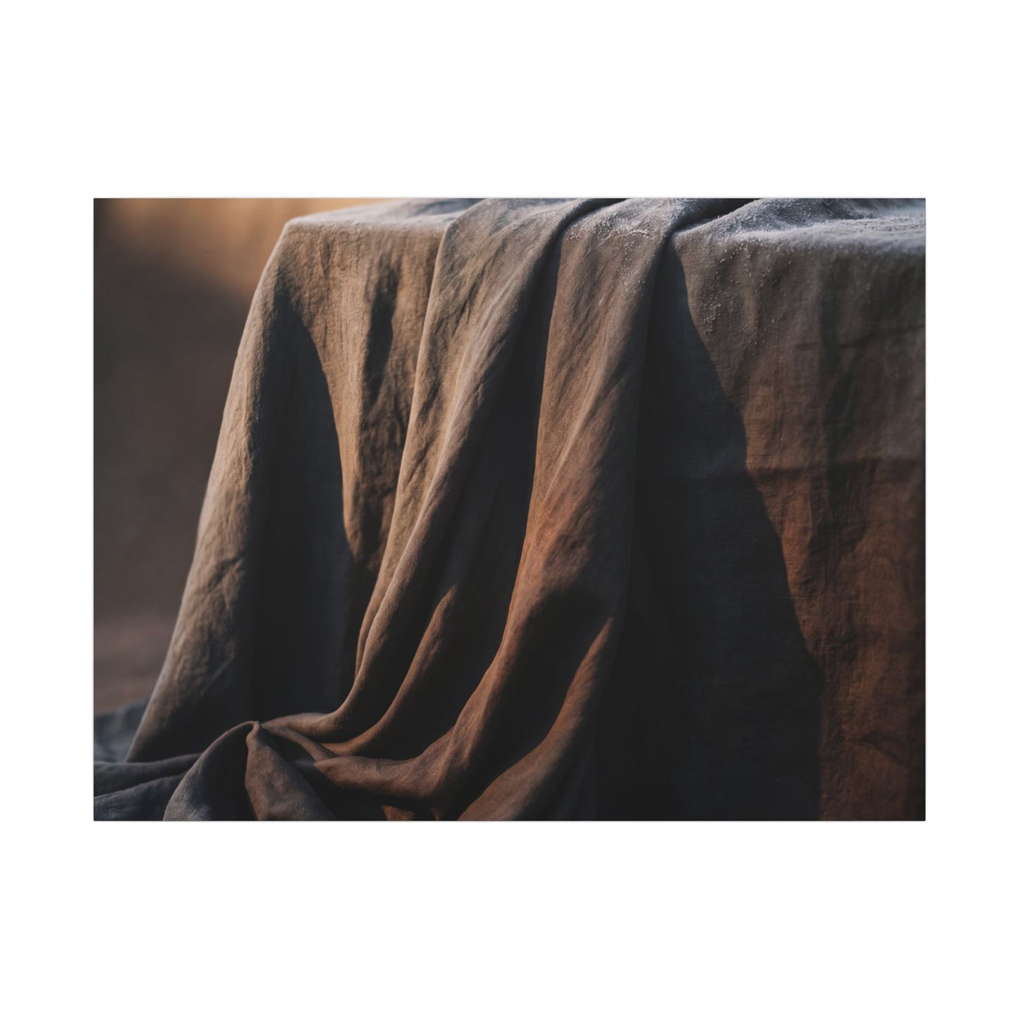 Silk Drape Canvas Art | Winter Dark Japandi Shadow Zen Art