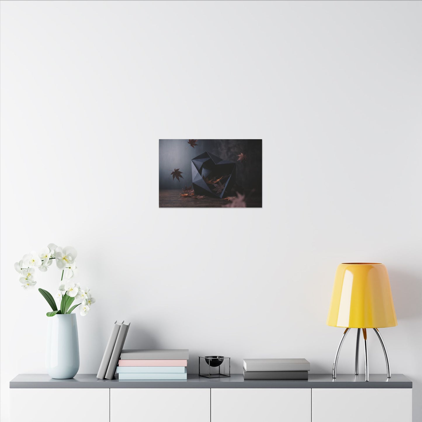 Dark Japandi Paper Fold in Dawn | Shadow Zen Canvas Art