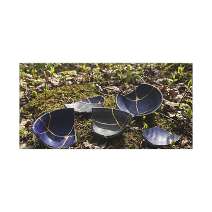 Philosophical Broken Pottery Canvas Art - Broken Beauty Kintsugi