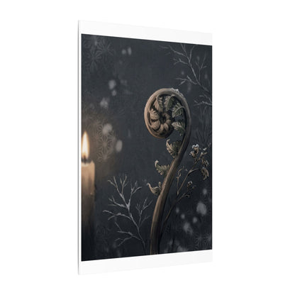 Candlelight Fern Unfurling Canvas Art - Japandi Ma