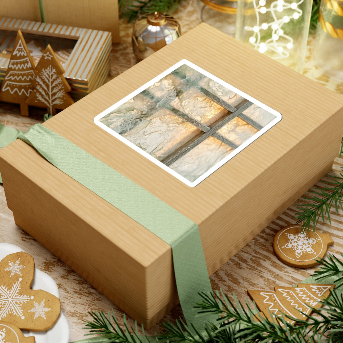 Shoji Screen Winter Sticker | Japandi Earthy Design Art Print