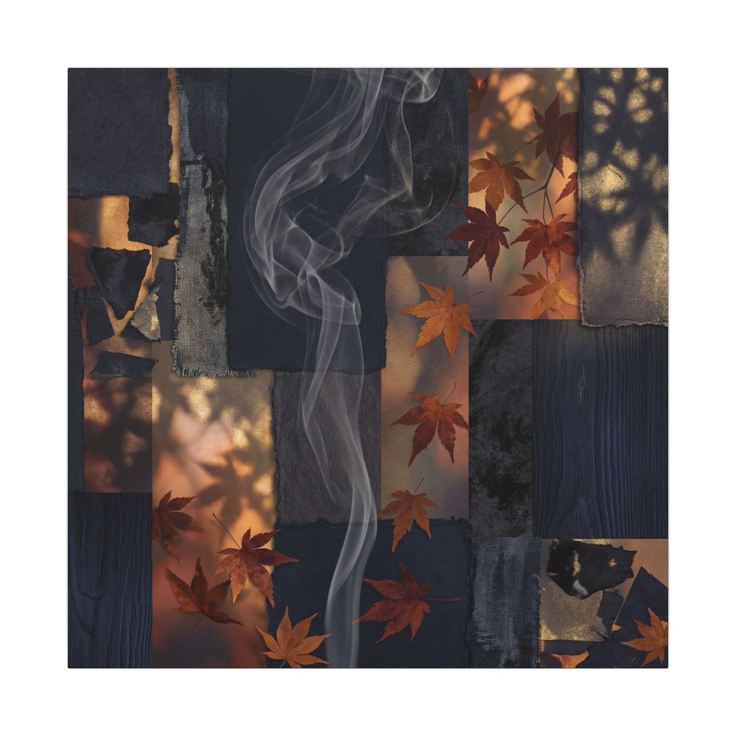 Autumn Incense Smoke Dark Texture Canvas Art | Sophisticated Decor