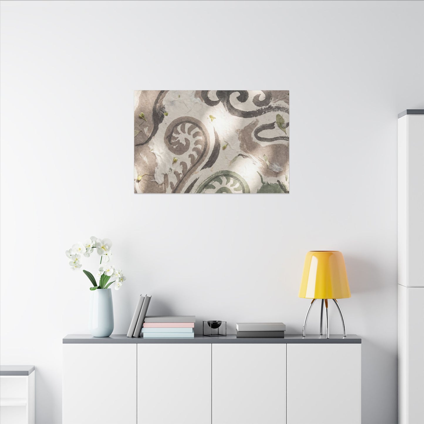 Dappled Ink Brushstroke Canvas Art - Japandi Ma