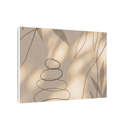 River Stones Minimal Line Canvas Art | Earthy Japandi Art