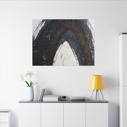 Moody Ink Brushstroke Canvas Art - Moody Minimal Dark Japandi