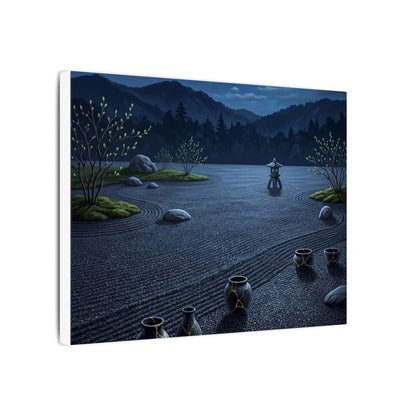 Kintsugi Moonlit Garden in Moonlight | Gold Repair Canvas Art