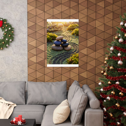 River Stones Spring Wall Art Print | Zen Contemplative Design