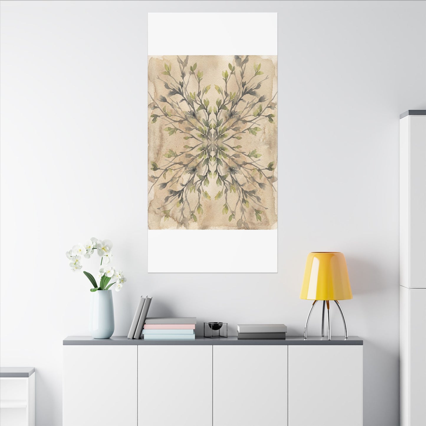 Shibui Shadow Play Canvas Art - Japandi Watercolor