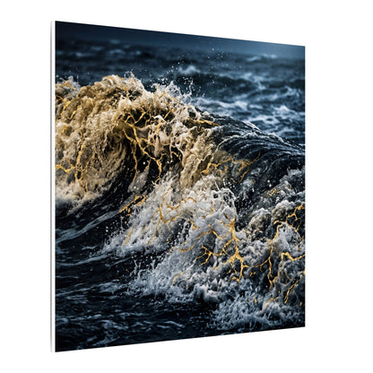 Ocean Wave Winter Canvas Art | Kintsugi Artful Design Art Print