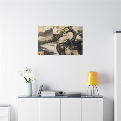 Golden Hour Pine Tree Canvas Art - Japandi Datsuzoku