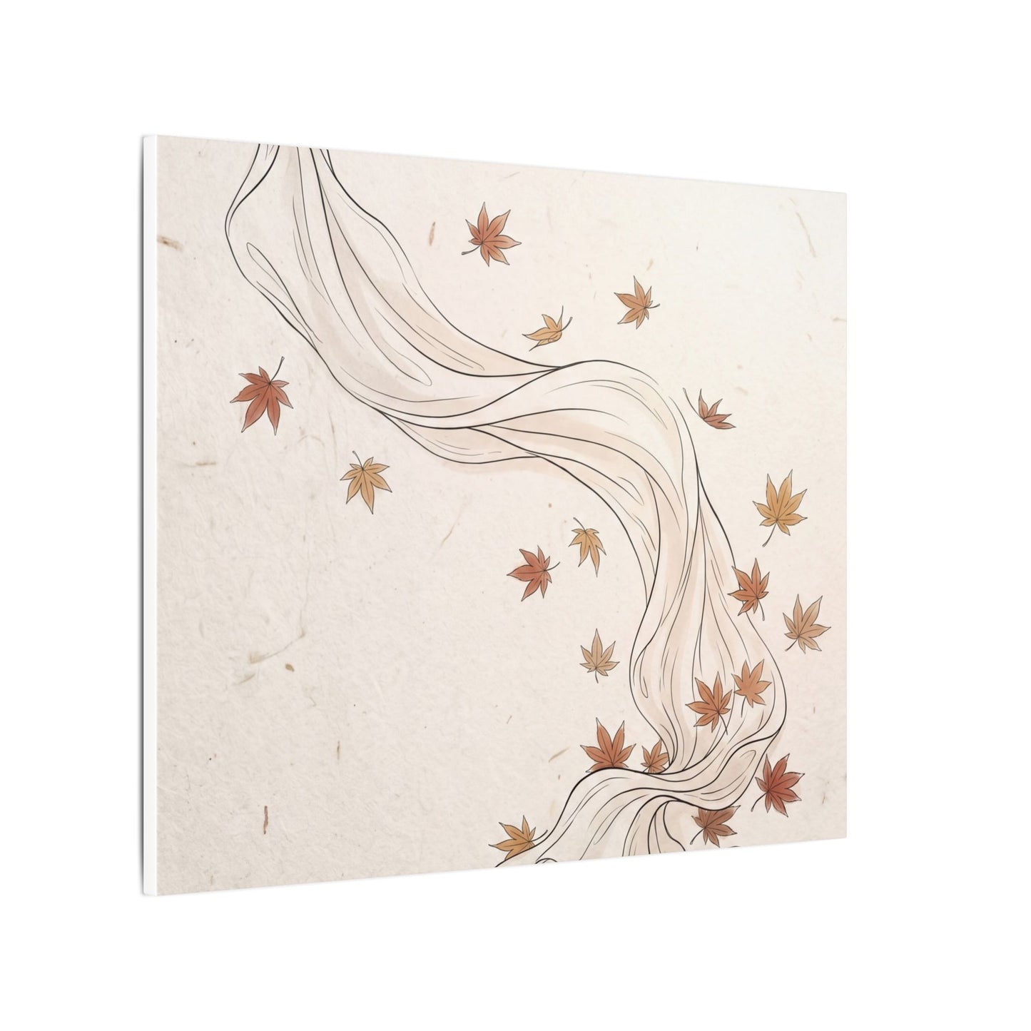 Japandi Silk Drape in Dawn | Minimal Line Canvas Art