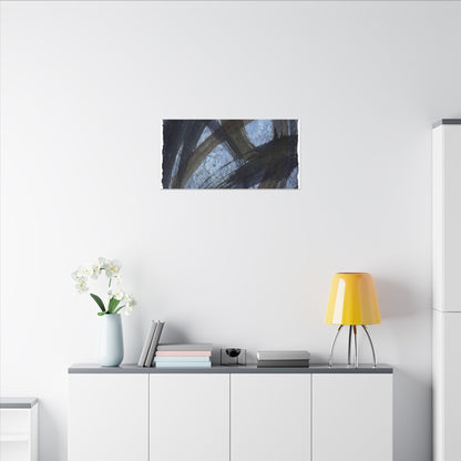 Ink Brushstroke Canvas Art | Winter Dark Japandi Shadow Zen Art