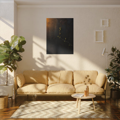 Dark Japandi Rust Patina in Golden Hour | Moody Minimal Canvas Art