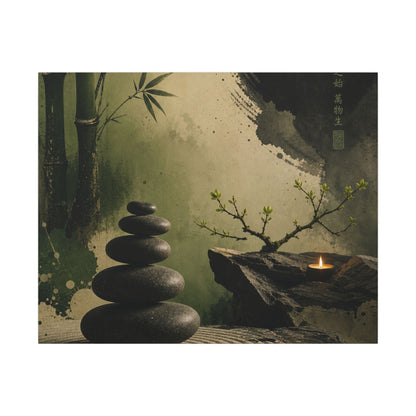 River Stones Spring Canvas Art | Zen Contemplative Design