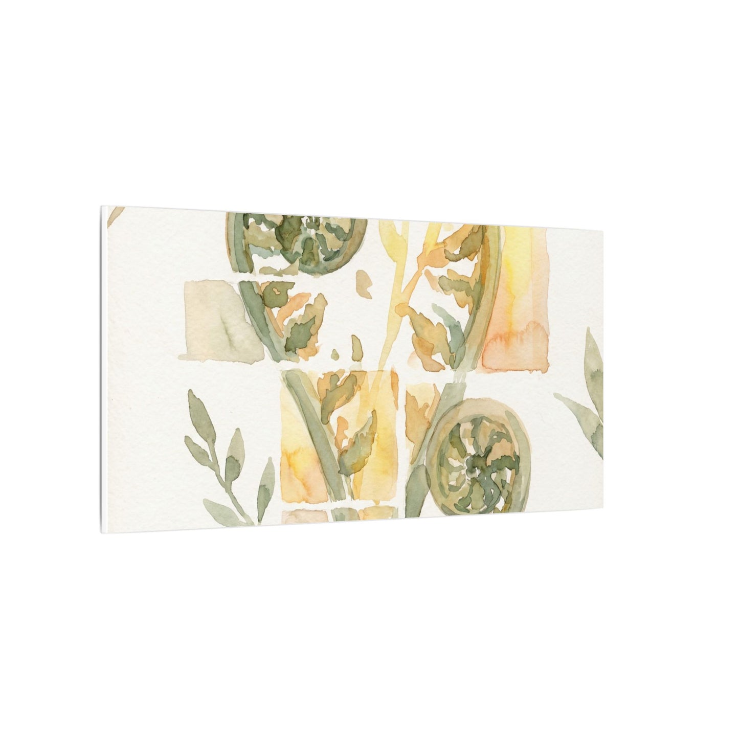 Earthy Fern Unfurling Canvas Art - Watercolor Japandi