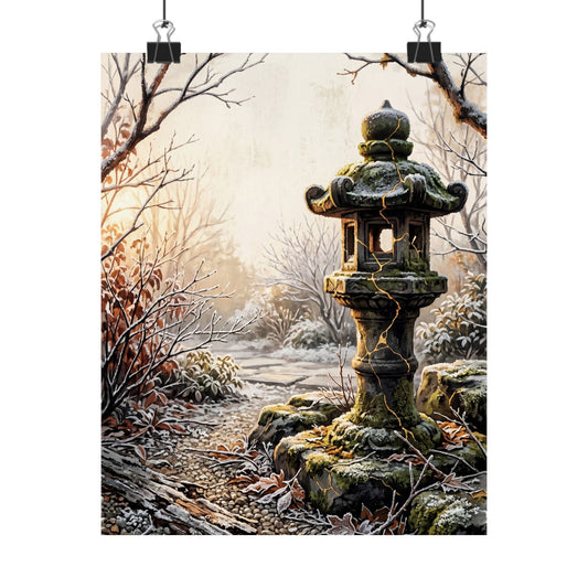 Healing Stone Lantern Wall Art Print - Broken Beauty Kintsugi