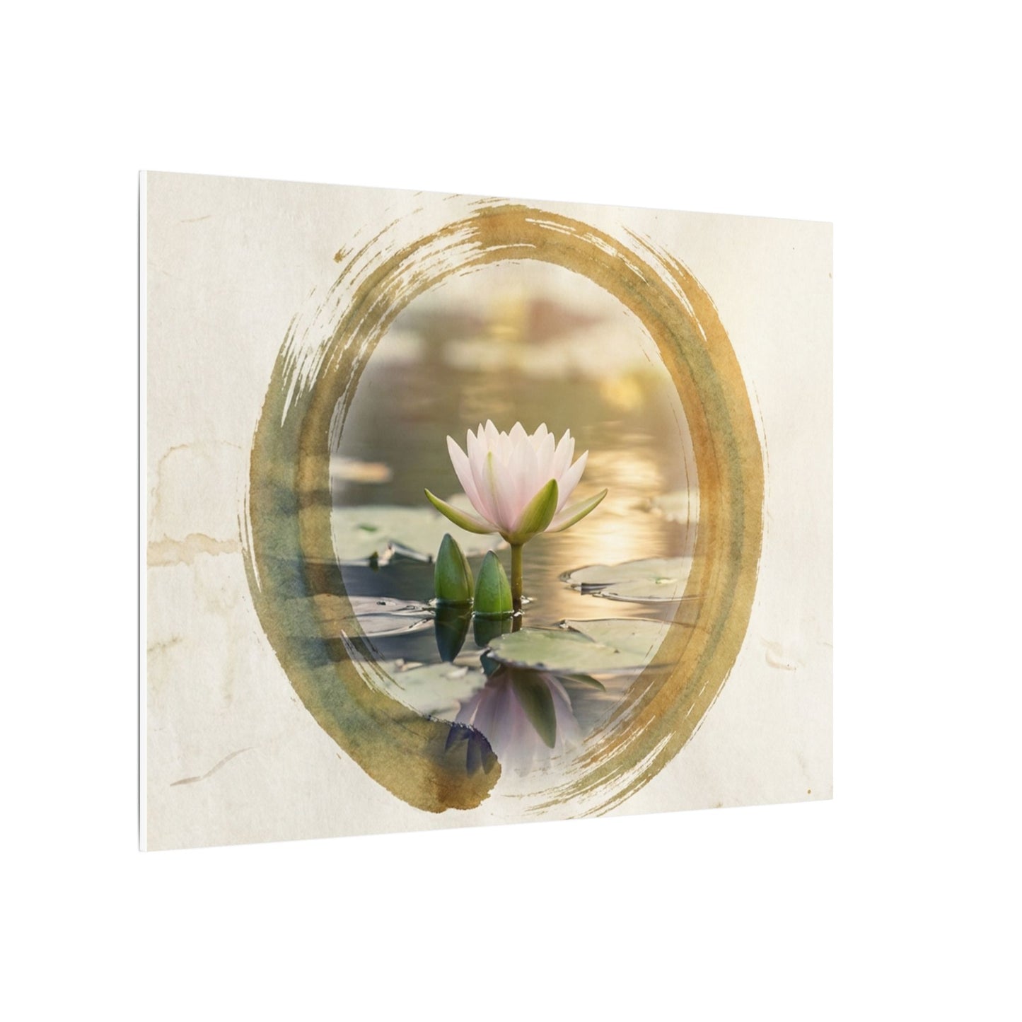 Peaceful Lotus Flower Canvas Art - Enso Zen