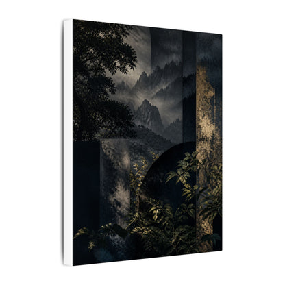 Mountain Mist Summer Canvas Art | Dark Japandi Atmospheric Design