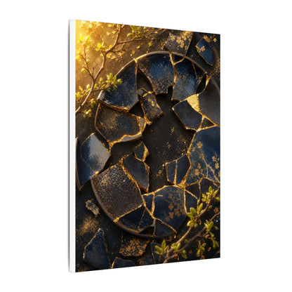 Golden Hour Broken Pottery Canvas Art - Kintsugi Ma