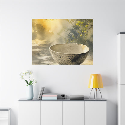 Cozy Ceramic Bowl Canvas Art - Watercolor Japandi