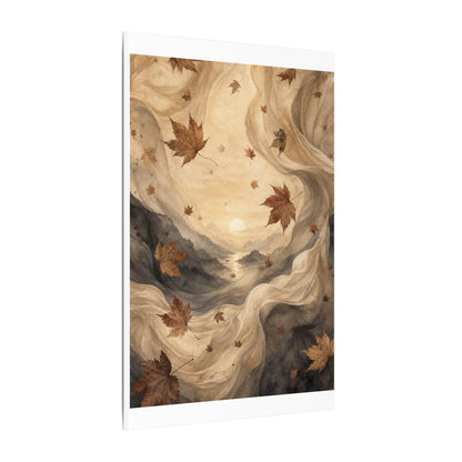 Autumn Silk Drape Watercolor Canvas Art | Earthy Decor