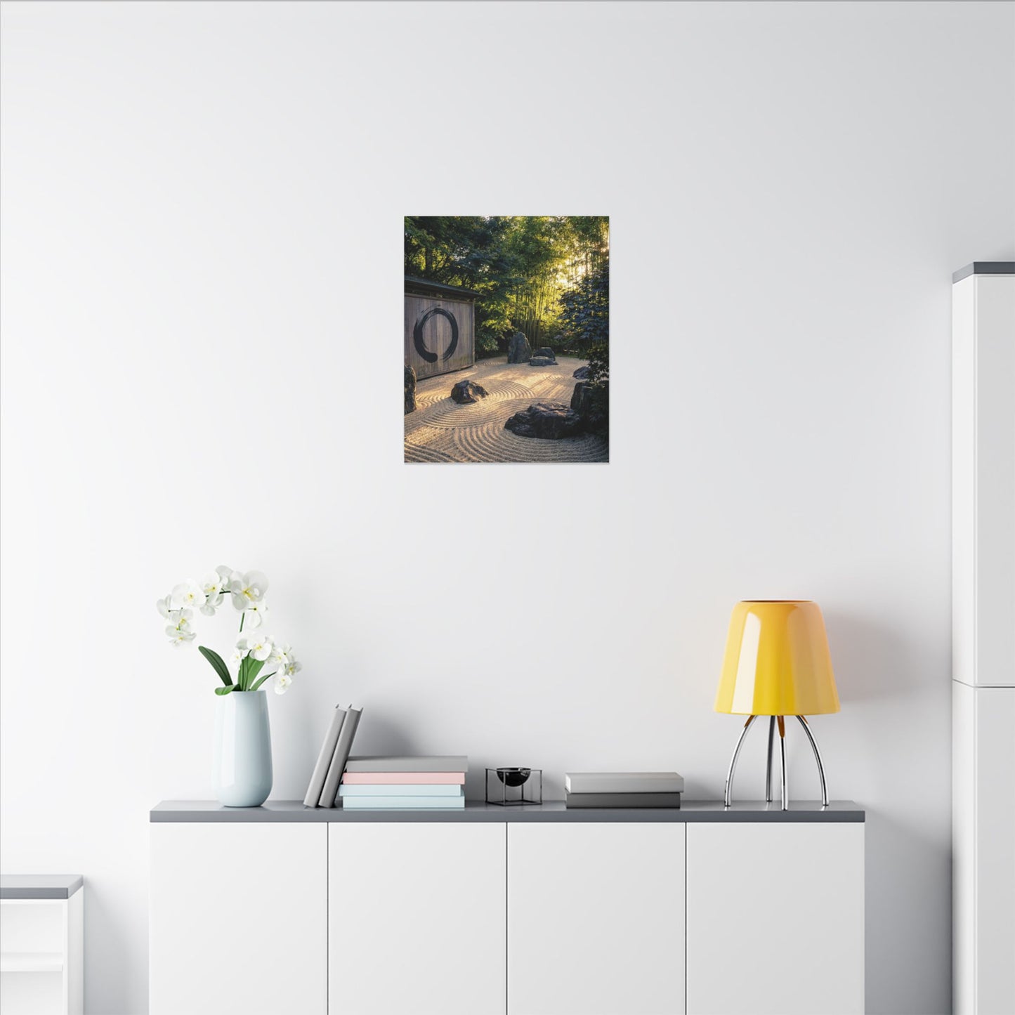 Rock Garden Enso Canvas Art | Tranquil Zen Art