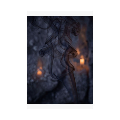 Bold Incense Smoke Wall Art Print - Shadow Zen Dark Japandi