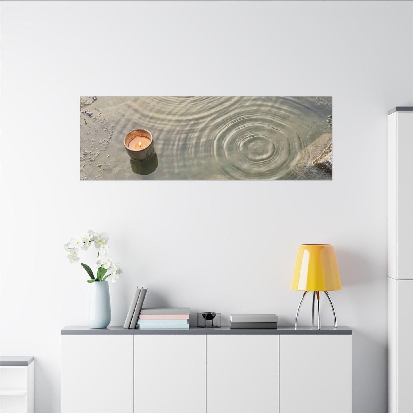 Water Ripple Canvas Art | Winter Japandi Japanese Pattern Art