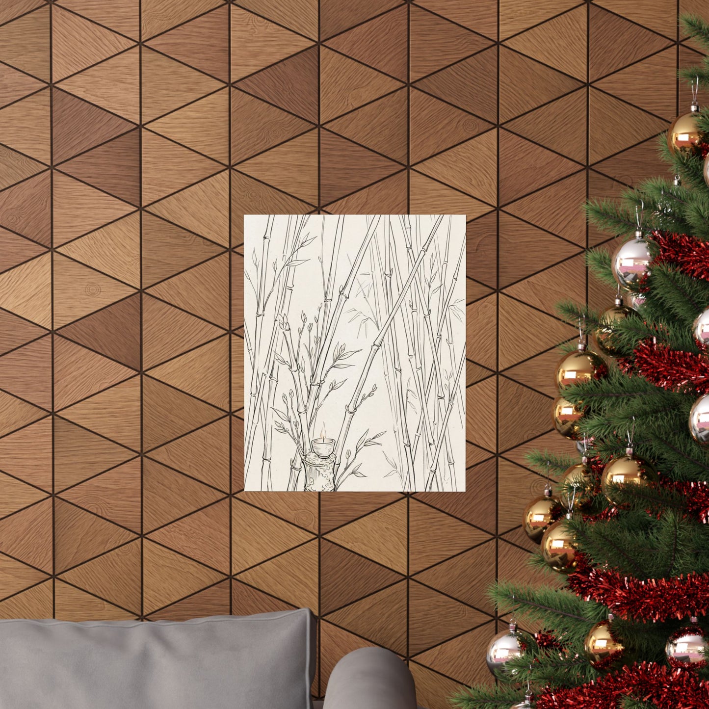 Bamboo Grove Wall Art Print | Spring Japandi Minimal Line Art