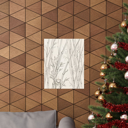Bamboo Grove Wall Art Print | Spring Japandi Minimal Line Art