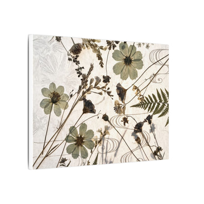 Japandi Dried Flowers in Golden Hour | Japanese Pattern Canvas Art