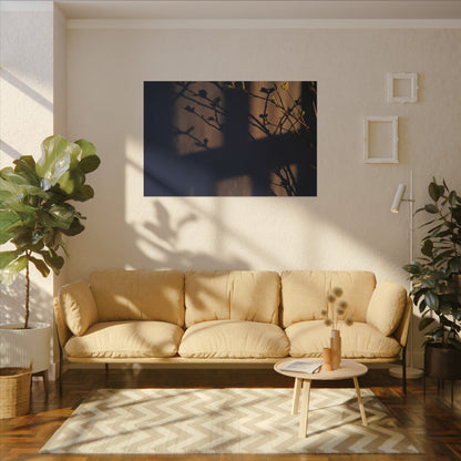 Shadow Play Canvas Art | Spring Dark Japandi Shadow Zen Art