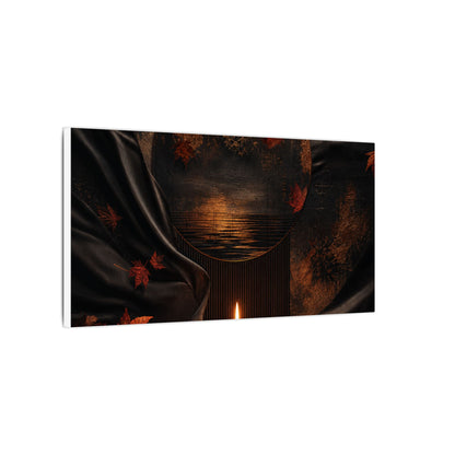 Silk Drape Autumn Canvas Art | Dark Japandi Moody Design